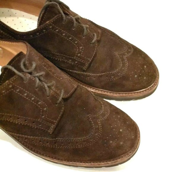 Brunello Cucinelli Brown Suede Wingtip Oxford Shoe - Picture 1 of 5
